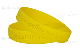 Yellow Solid Debossed Rubber Bracelets