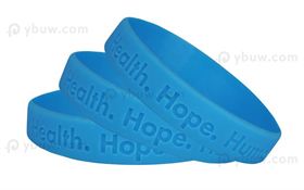 Light Blue Debossed Silicone Wristband-DW12ASO