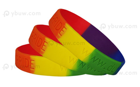 Debossed Rainbow Rubber Bracelets
