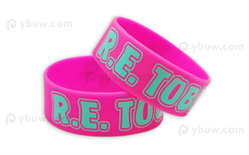 Hot Pink Printed Silicone Wristband-PW25ASO