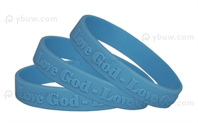 Light Blue Embossed Silicone Wristband-EW12ASO