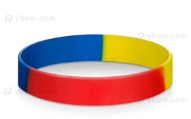 Blue Red Yellow Segment Blank Rubber Bracelets