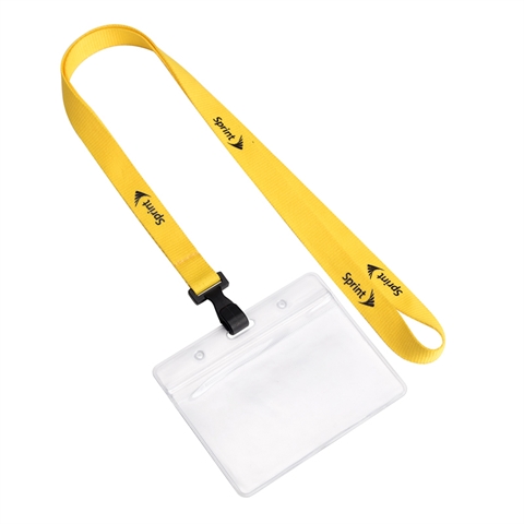 5/8"(15mm) Plastic Hook Polyester Lanyards with Name Tag Holder