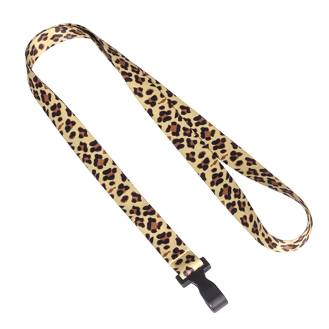 5/8" (15mm) Leopard Lanyards with Plastic Hook