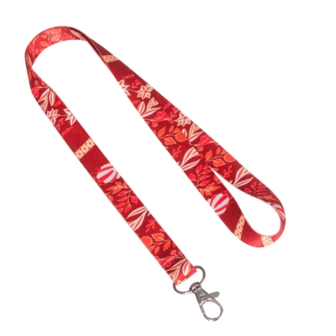 5/8"(15mm) Red Flower Lanyards with Lobster Claw