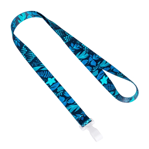5/8"(15mm) Blue Flower Lanyards with Plastic Hook