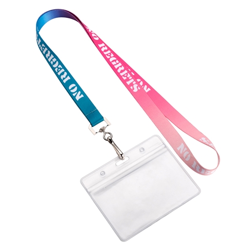 5/8"(15mm) Full Color Swivel Hook Lanyards with Id Badge Holder-QH9L