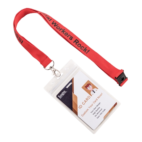 5/8"(15mm) ID Name Holder Polyester Lanyards with  Lobster Claw-AYQ3