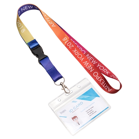 3/4''(20mm) Quick Release Name Tag Holder Full Color Lanyards