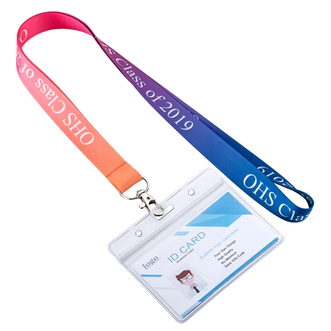 3/4"(20mm) Multi-colors Printed Sublimated  Lanyards with Badge Holder