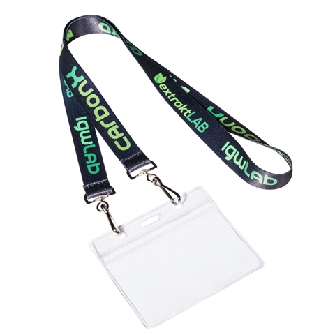 3/4" (20mm) Flat Open Ended Lanyards with Two Swivel Hooks and Name Badge Holder-NFKS