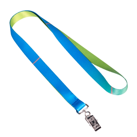 5/8"(15mm) Blue Green Lanyards with Bulldog Clip-LRLE