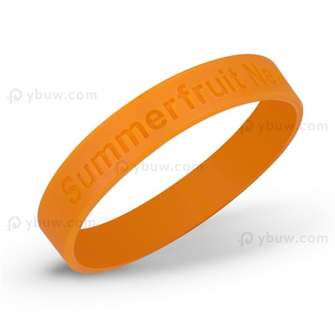 Orange Debossed Silicone Wristband
