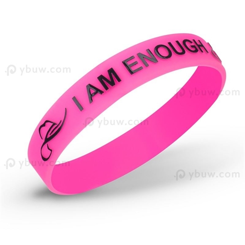 Hot Pink Embossed Printed Wristband